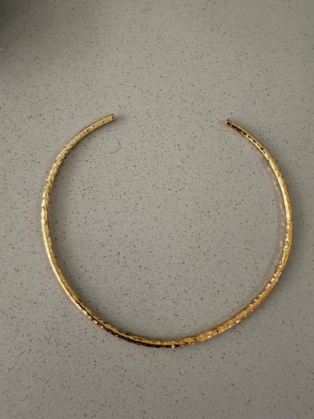 Hammered 22K Gold Plated Brass Collar Necklace